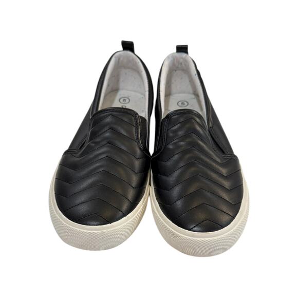 New Cat & Jack Big Kids Black Quilted Slip-on Sneakers Size 5 - Picture 4 of 6
